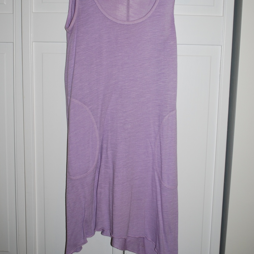 Allen Allen lilac dress/tunic, pockets, uneven hem